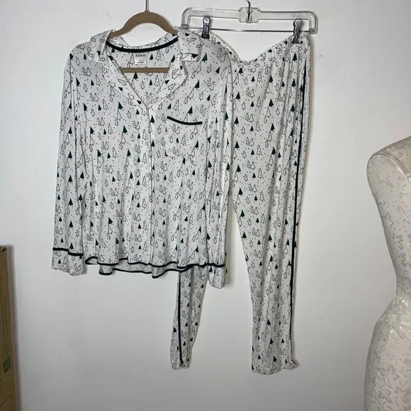 Soma Womens Two Piece Pajama PJ Set Size Large Abstract Tree Print - Picture 8 of 8